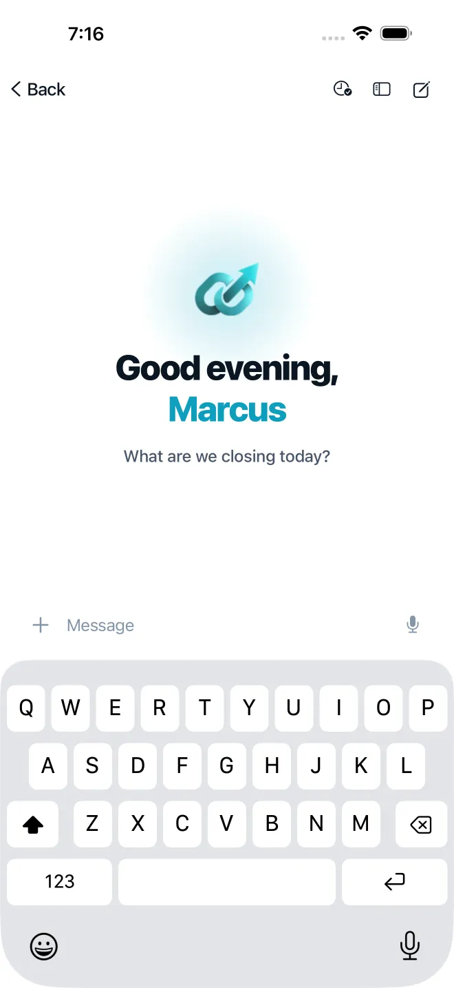 LeadBind live AI copilot, real app screen